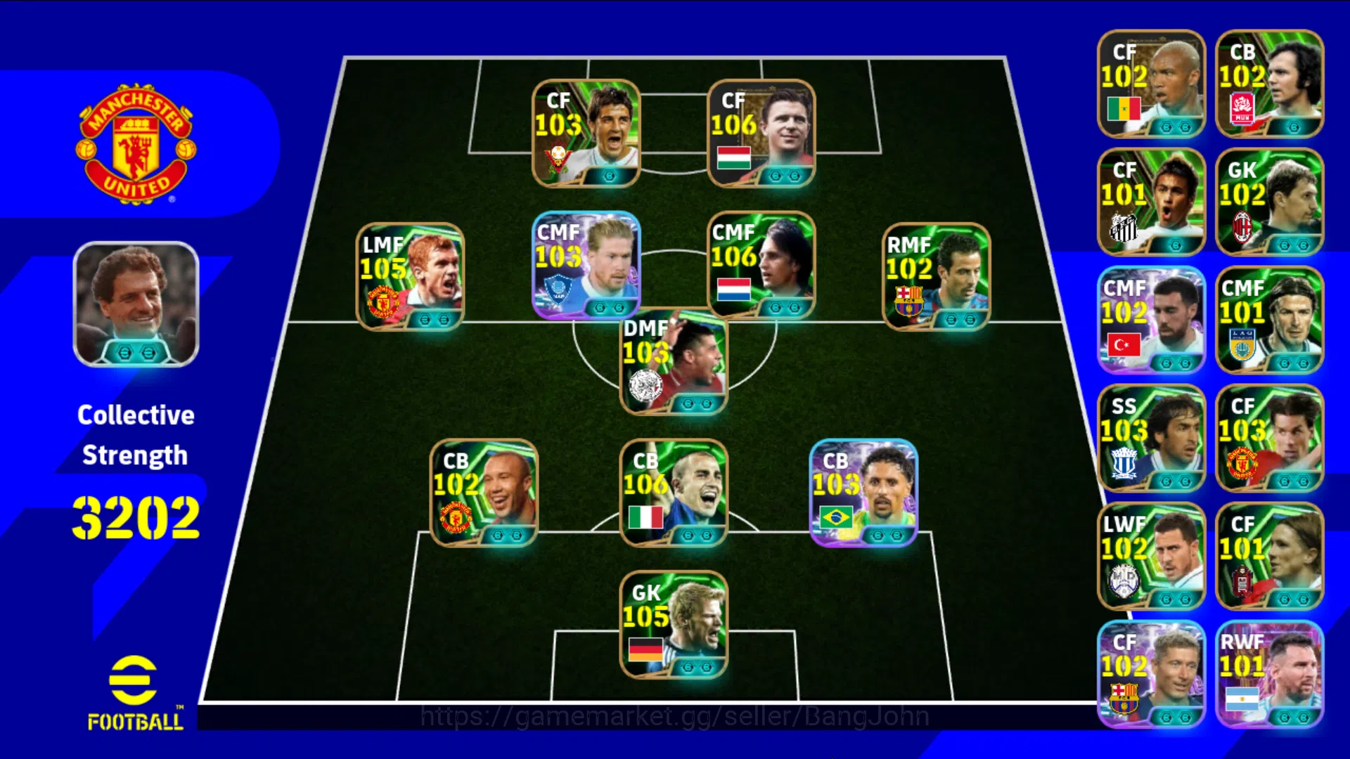 eFootball Accounts power 3202 | cruyff epic db, puskas epic db, schol image 1