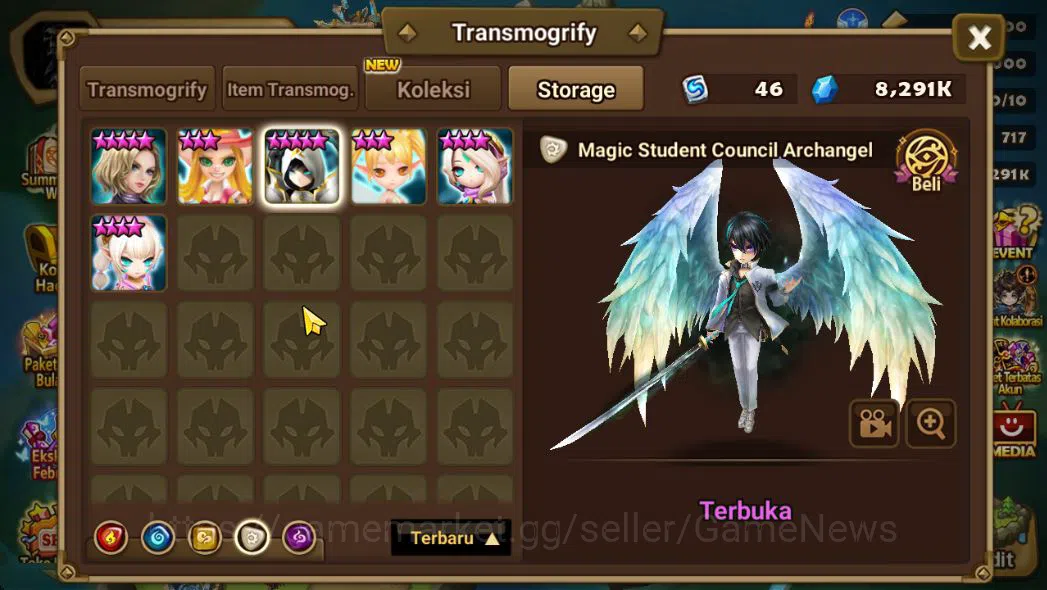 Summoners War: Sky Arena Accounts Mid-Game ASIA Lv100|1 LD(Artamiel)|40 NB5(Feng Yang,Laika,Lamiella,Etc)+72 6*Monster|All 8