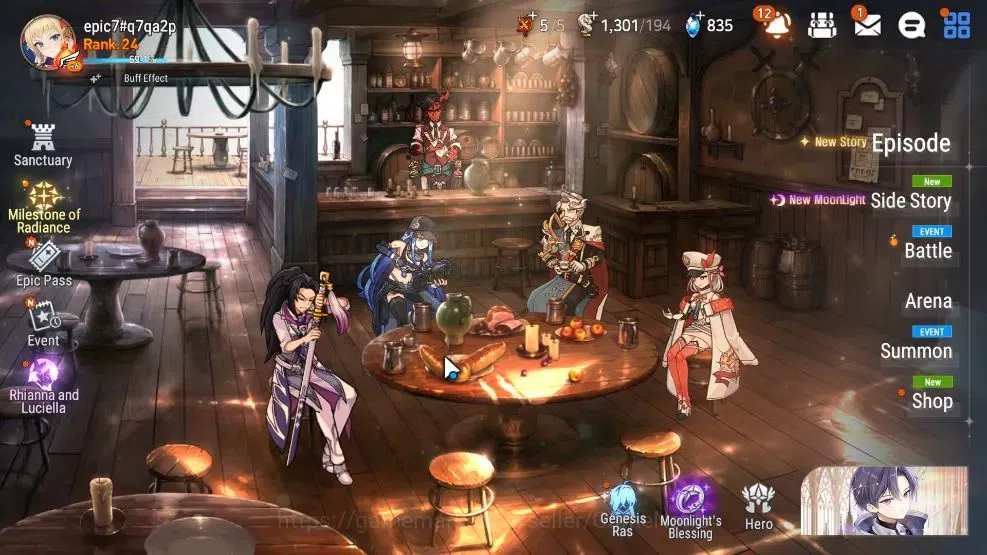 Epic Seven Accounts GLOBAL Unverif|NewEra|4 ML(Rhianna&Luciella,LC Bel image 1