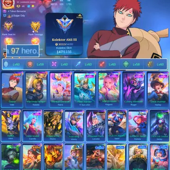 Mobile Legends: Bang Bang Accounts Others HERO 97 SKIN 147 | EMBLEM GOOD| COLECTOR NATALIA| EPIC YSS | EPIC HERLEY| INSTANT