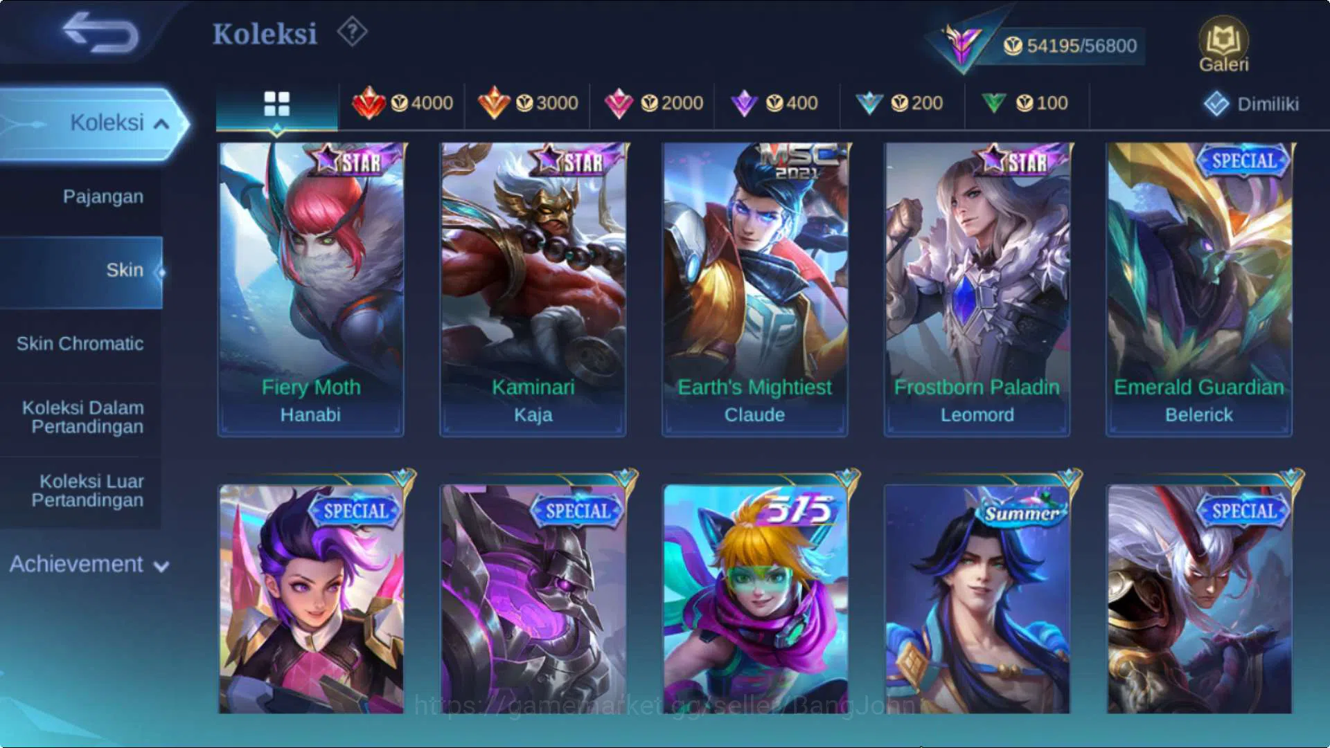 Mobile Legends: Bang Bang Accounts Hero 131 Skin 281 | CC Parsha+Natalia, KOF Karina, image 17