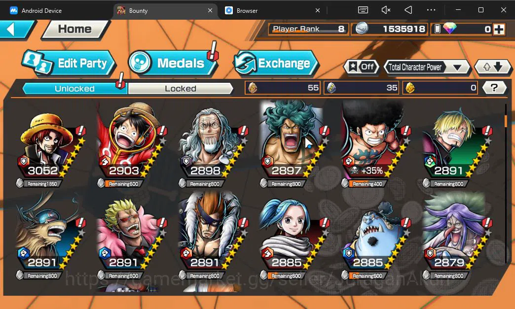 One Piece Bounty Rush Accounts Global | 3 META EX | Trafalgar Law, Four Emperor M image 3