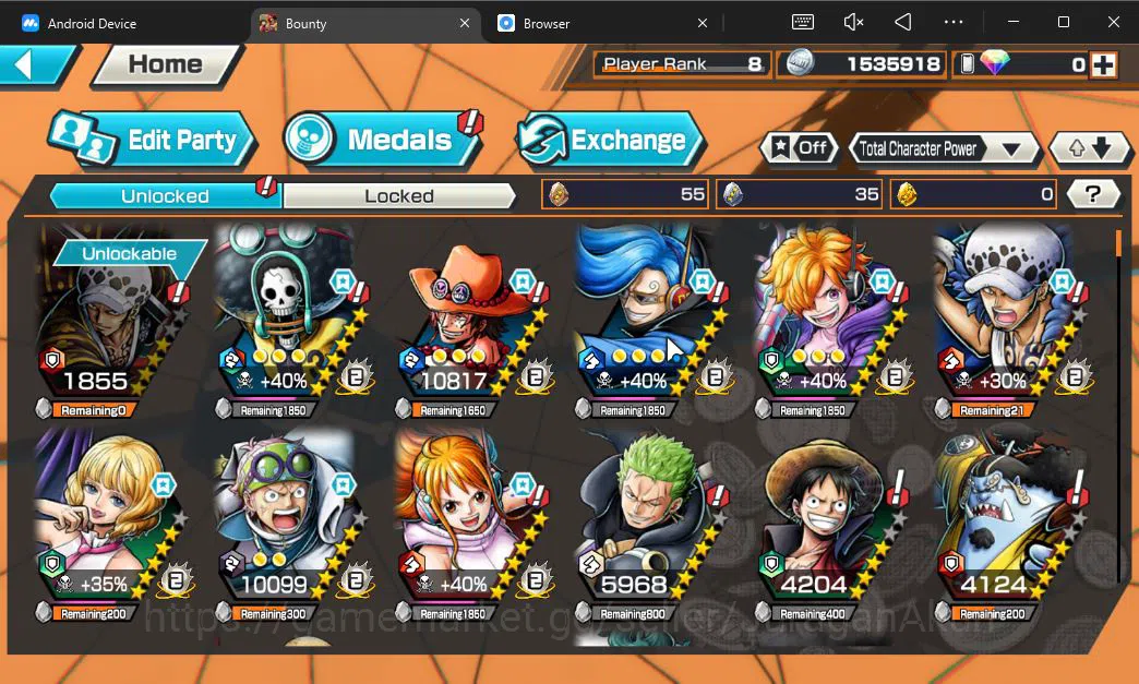 One Piece Bounty Rush Accounts Global | 3 META EX | Trafalgar Law, Four Emperor M image 4