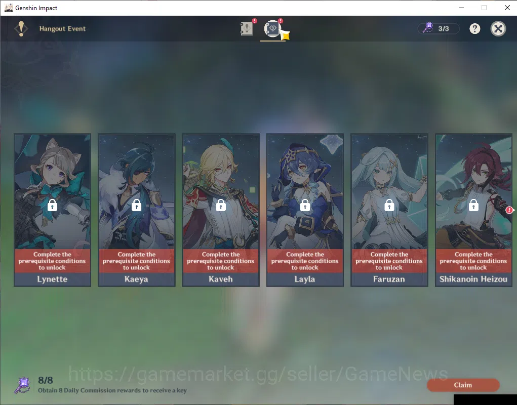 Genshin Impact Accounts ASIA|AR 50|3 Limited +2(*5Weapon)|Chasca+Sign,Skir image 3