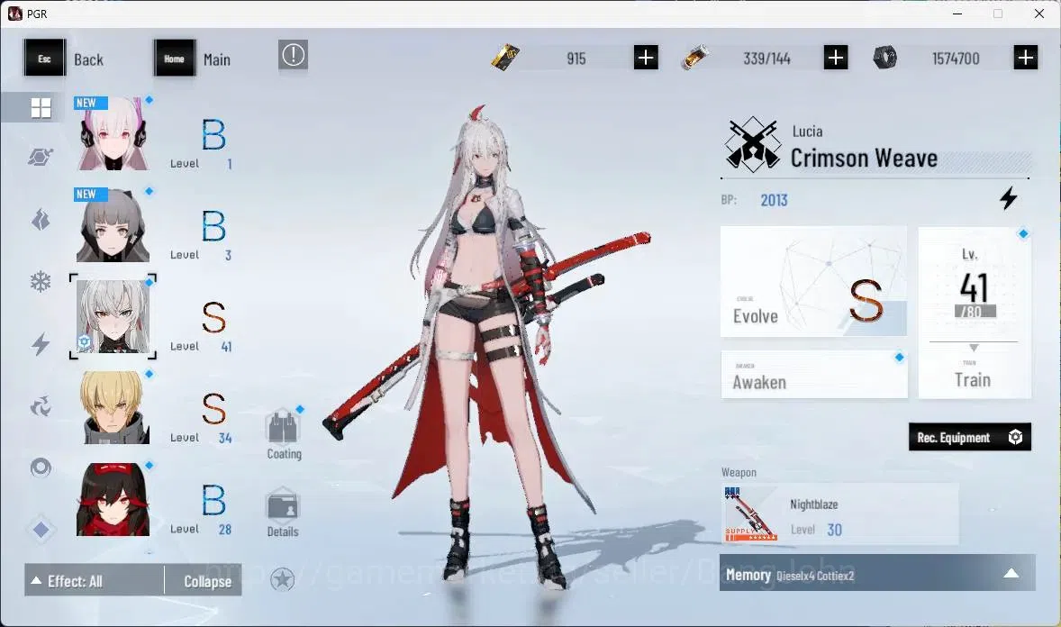 Punishing: Gray Raven Accounts ASIA | S Lucia CW,S Kamui T,S Lucia IC,S Feral+Sig image 14
