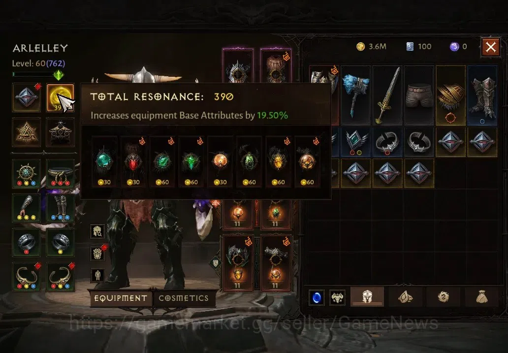 Diablo Immortal Accounts High-End SA-Oza|CS ON|Lv60(390)|Barbarian|CR 2k|Reso 600|Paragon Vanquisher|INFERNO VII|Take 6