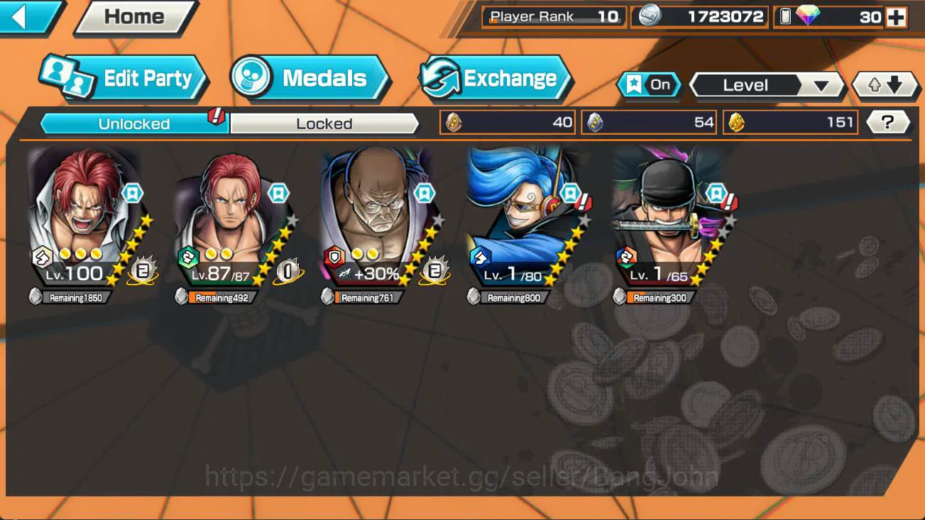 One Piece Bounty Rush Accounts GLOBAL | ex 4 onighasima zoro, St ethanbaron, FR s image 2