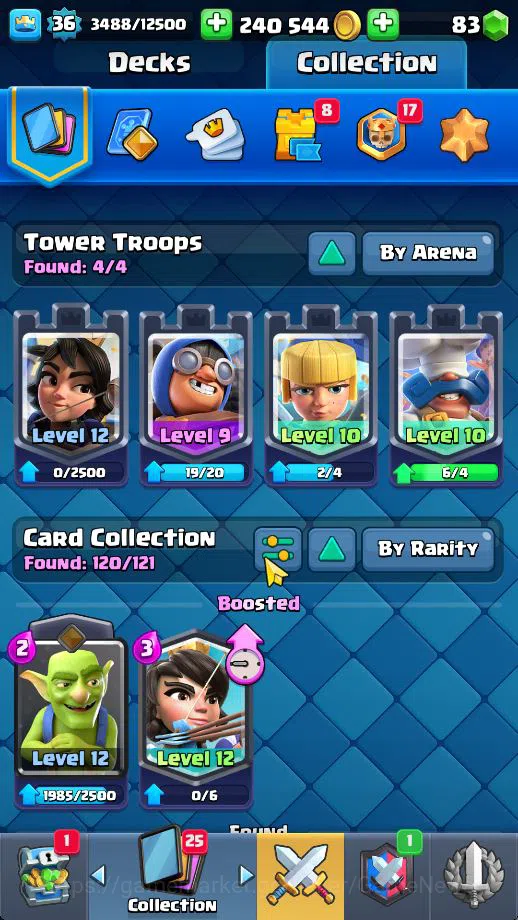 Clash Royale Accounts Midgame Lv 36|Trophy 7326|KTL 12|Limited Skin|Card 120| 1 HERO 5 EVO 7 Champ 21 Legendary 33 Epic 30 4