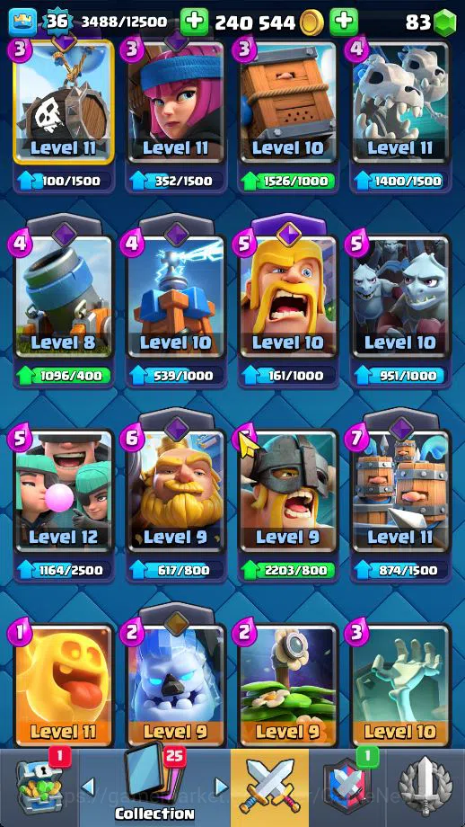 Clash Royale Accounts Midgame Lv 36|Trophy 7326|KTL 12|Limited Skin|Card 120| 1 HERO 5 EVO 7 Champ 21 Legendary 33 Epic 30 6