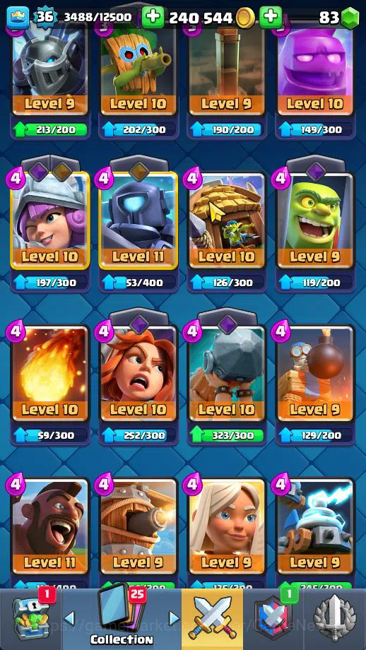 Clash Royale Accounts Midgame Lv 36|Trophy 7326|KTL 12|Limited Skin|Card 120| 1 HERO 5 EVO 7 Champ 21 Legendary 33 Epic 30 7