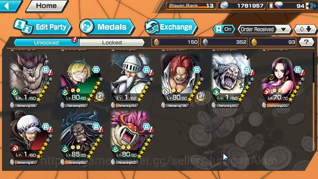 One Piece Bounty Rush Accounts Global|2 EX META|Blackbeard Pirate Kuzan,Devine Sh image 4