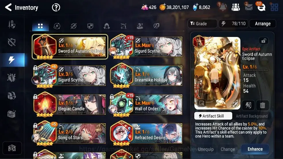 Epic Seven Accounts GLOBAL UnVerif|8 ML(HarSeti,LC belona,BysHwayung,E image 18