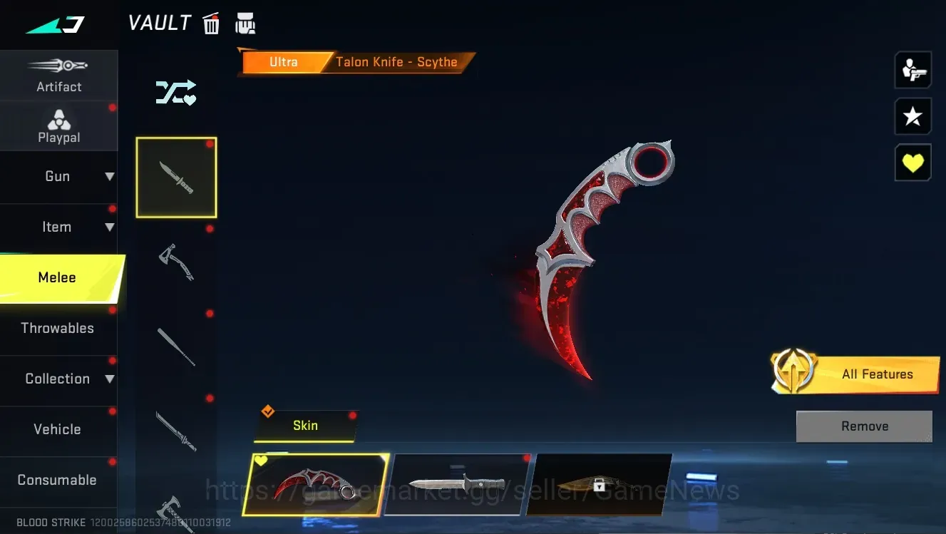 Blood Strike Accounts Collab Skin Asia|Eternal Uzi Star Chaser,Deagle+Ultra Melee Talon Scythe|Collab TokRev 1