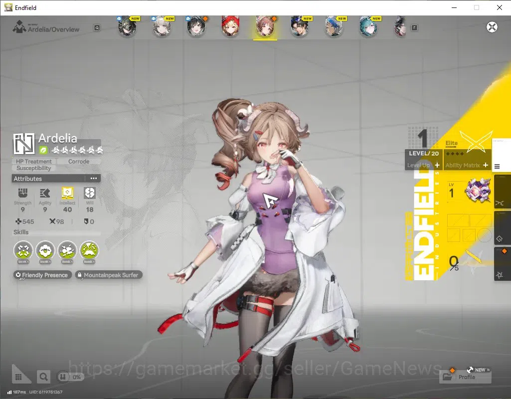 Arknights: Endfield Accounts NA/EU | Starter Account | Rossi | Ardelia+Sign | L image 3