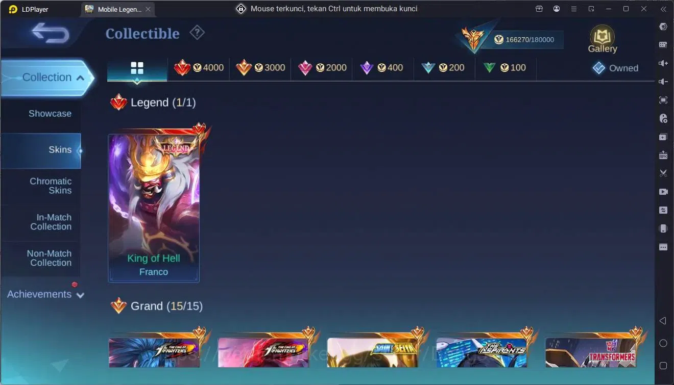 Mobile Legends: Bang Bang Accounts Collector Global|Hero 132|Skin452|Mega|Legend Franco|ASP Lesley,Angela|Ducati Bened|Prime 16