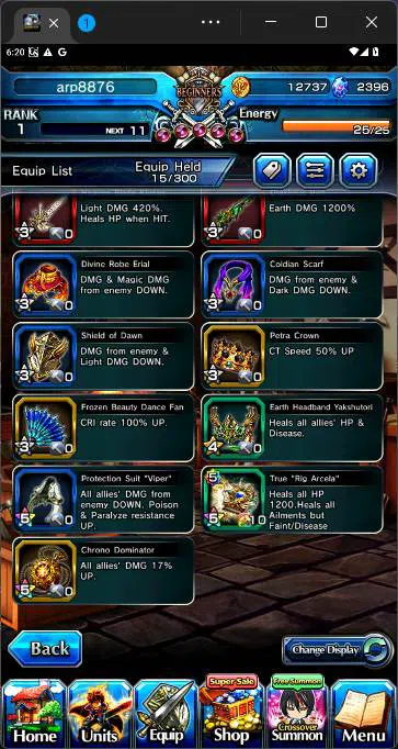 Grand Summoners Accounts Others GLOBAL|Fresh starter|Rank 1|Cristal 2396|Clyde,Riana,Bakoo,Feena,etc|check SS|GS181B 10