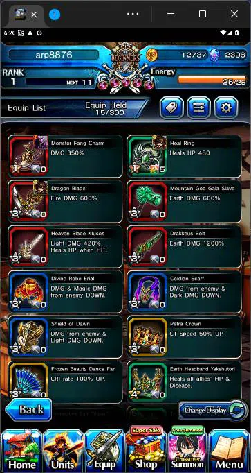 Grand Summoners Accounts Others GLOBAL|Fresh starter|Rank 1|Cristal 2396|Clyde,Riana,Bakoo,Feena,etc|check SS|GS181B 9