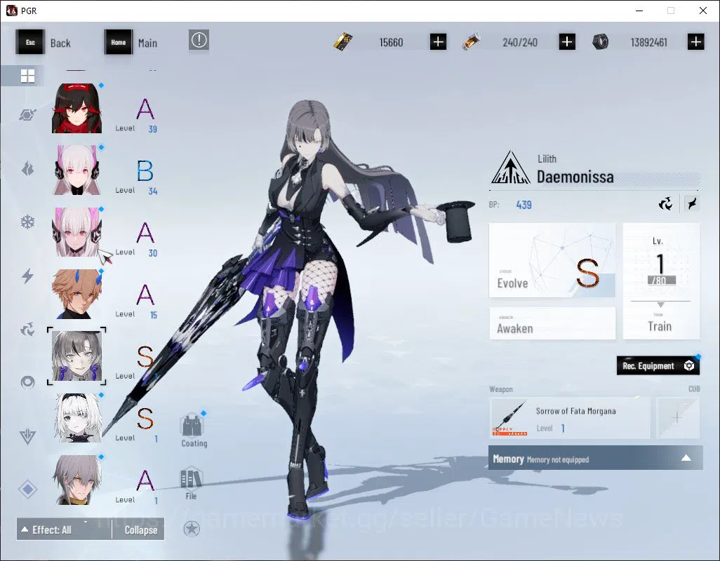 Punishing: Gray Raven Accounts Asia|Mid-Game BC 15K, | Coat Luna Oblivion , sign  image 4