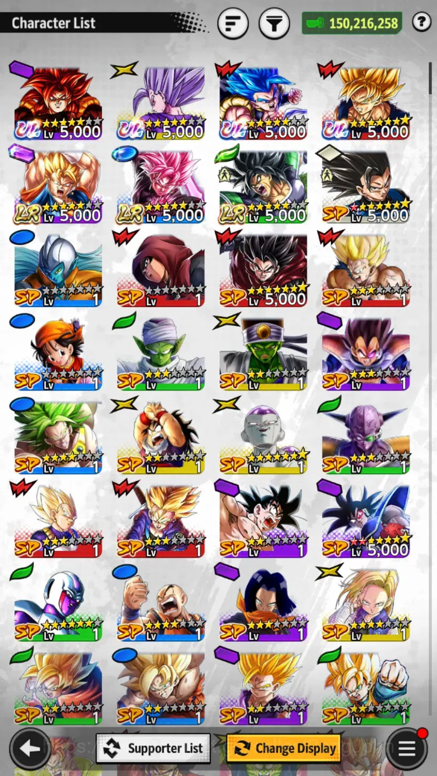Dragon Ball Legends Accounts High-End Android | Lvl 163|150M Total Power|3 LR|4UL|LR S Vegito,SV Goku,Broly Fury|UL SS4 16