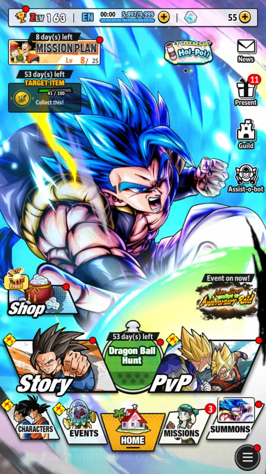 Dragon Ball Legends Accounts High-End Android | Lvl 163|150M Total Power|3 LR|4UL|LR S Vegito,SV Goku,Broly Fury|UL SS4 18