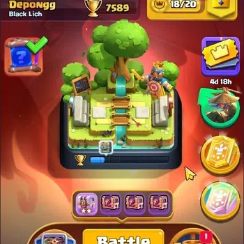 Clash Royale Accounts Others Trophy 7589 | CL 1074 | KTL 12 | 114 Cards | 1 Hero | 10 Evo | Arena 20 | 4675 Gems | Proteck