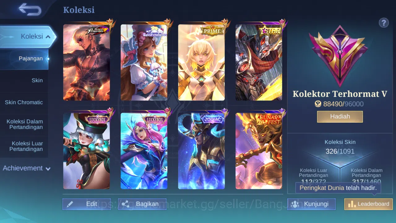 Mobile Legends: Bang Bang Accounts Hero 131 Skin 326 | KOF Gusion | Prime Beatrix | L image 12