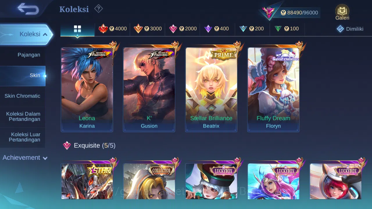 Mobile Legends: Bang Bang Accounts Hero 131 Skin 326 | KOF Gusion | Prime Beatrix | L image 2