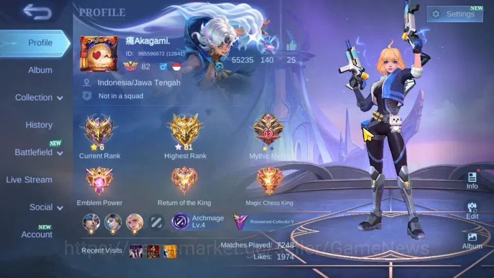 Mobile Legends: Bang Bang Accounts Hero 132|Skin 234|High Glory 81|PACE Fanny,SpongeB image 2