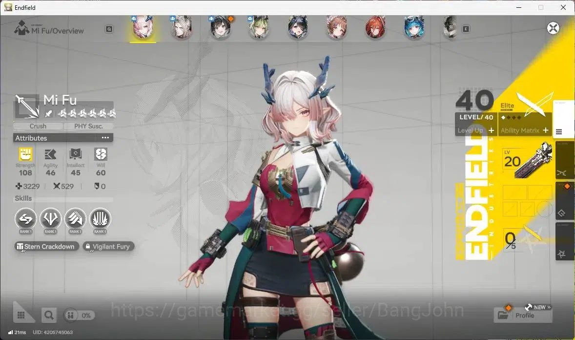 Arknights: Endfield Accounts ASIA | Lv 40 | 2 Limit + 2 Sign|Limit (Mi Fu Sign image 5