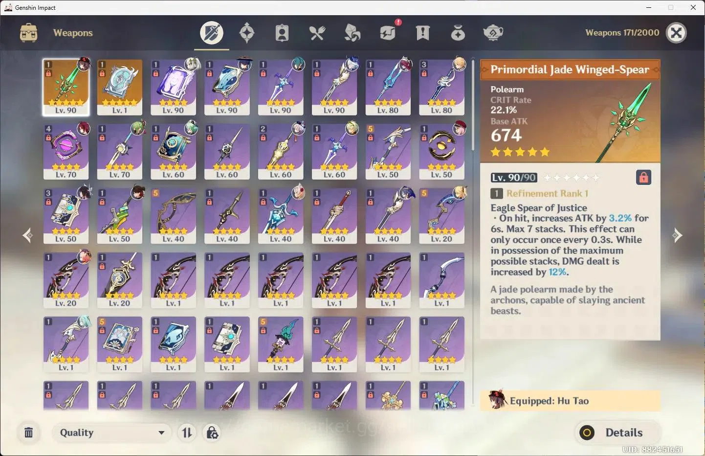 Genshin Impact Accounts ASIA | AR 56|6 limit+2(5*Wpn)|Hu Tao,Zhongli,Wande image 14