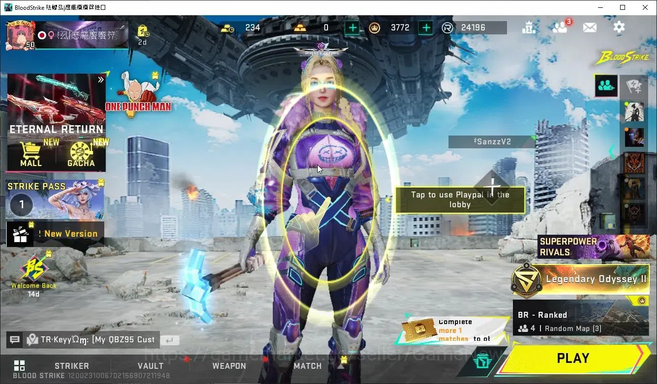 Blood Strike Accounts Collab Skin ASIA|MELEE AXE Crystal+Collab 7DS Karl,BLEACH Byakuya,EVA-SCAR,MCX|8 1