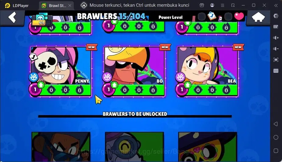 Brawl Stars Accounts Global |1 Max Hypercharge(Edgar)|1 Mythic,1 Epic Skin|615 Thropy|15 Brawler|2382 Bling+76 Gems 7