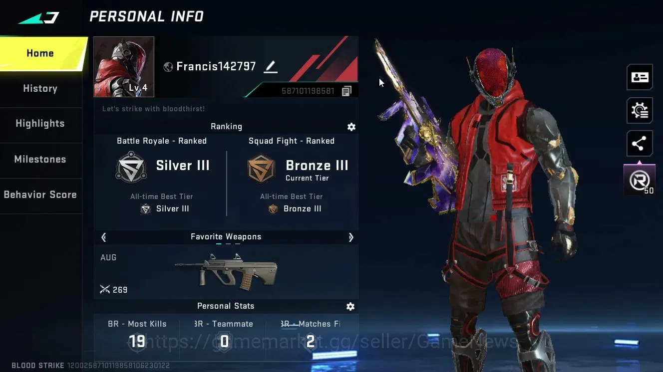 Blood Strike Accounts ASIA|ETERNAL AUG-Empyrean Lv3 | ULTRA [Loot Crate- image 2