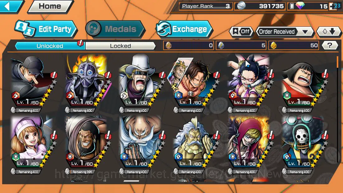 One Piece Bounty Rush Accounts Global|4 EX|Divine Departure Shanks,Film Red Shank image 4