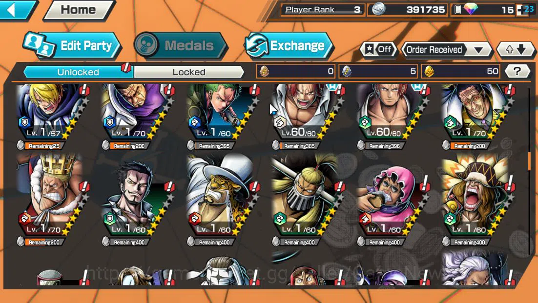 One Piece Bounty Rush Accounts Global|4 EX|Divine Departure Shanks,Film Red Shank image 6