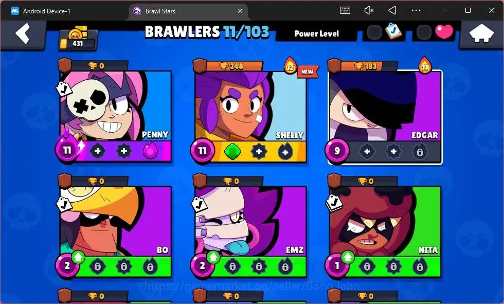 Brawl Stars Accounts Global |431 Thropy | 11 Brawler| 1 Max Hypercharge image 3