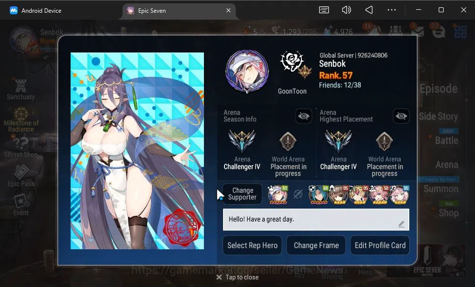 Epic Seven Accounts GLOBAL Unverif|New Era|10 ML(BArunka,LOTScales,Har image 2