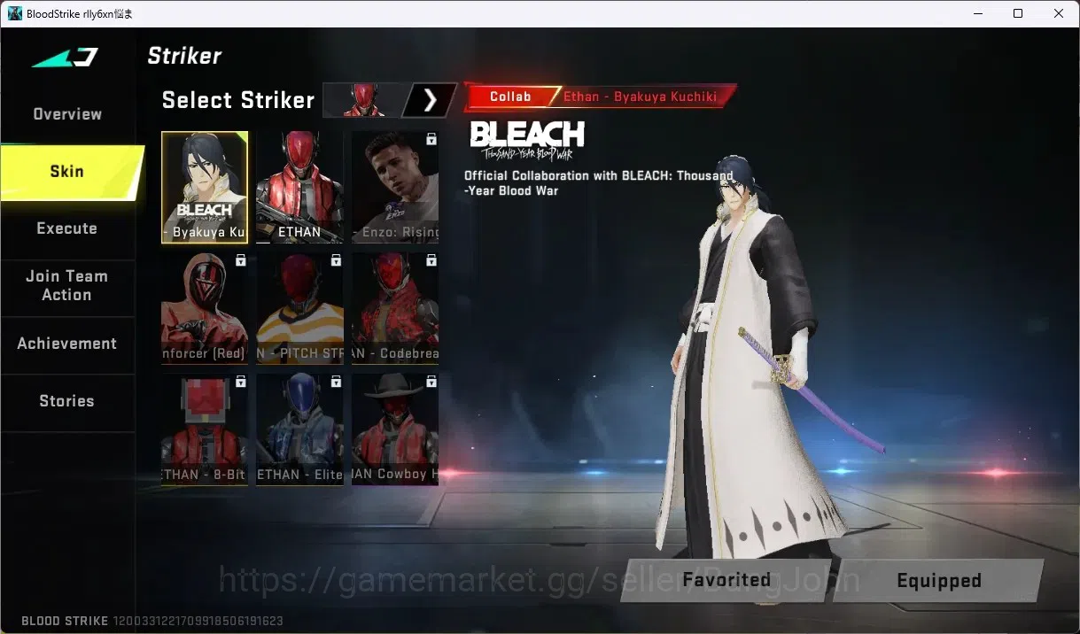 Blood Strike Accounts ASIA | BLEACH Striker: Byakuya Kuchiki | ULTRA MEL image 8