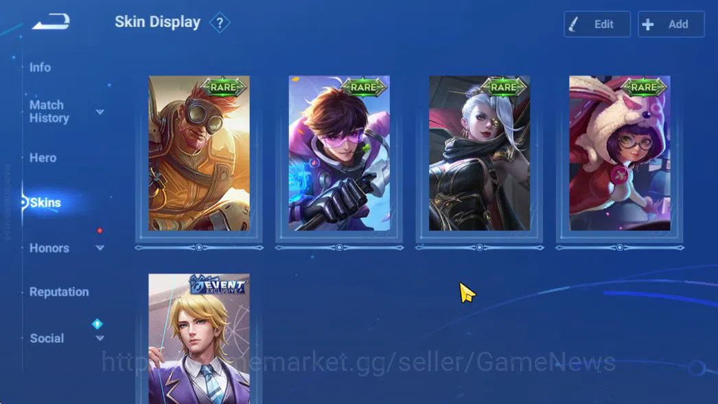 Honor of Kings Accounts Smurf Hero 56 Skin 25|Legend(Lady Sun,Consort Yu,Wukong),Lord of Mysteries Guiguzi,3 Epic,5 4