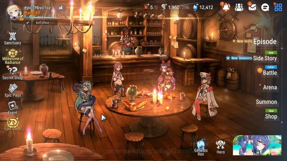 Epic Seven Accounts Limited Hero GLOBAL UnVerif|10 ML(SN Yulha,Straze,WOTM Tenebria,JKise,Etc)+Ab 1