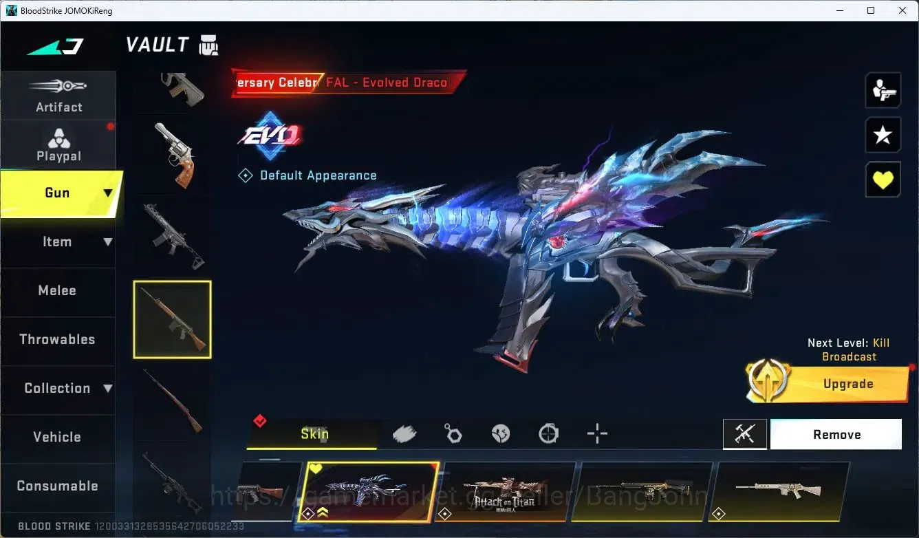 Blood Strike Accounts ASIA|1 EVO: FAL-Evolved Draco|1 EVA|3 Collab Guns| image 5