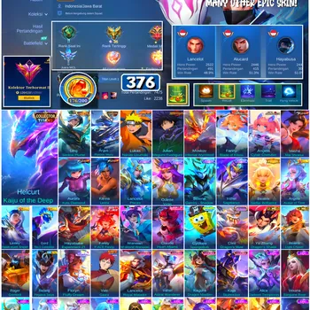 Mobile Legends: Bang Bang Accounts #4547 376 Skins | Helcurt Kaiju of the Deep (COLLECTOR) | Aurora Kula Diamond (KOF