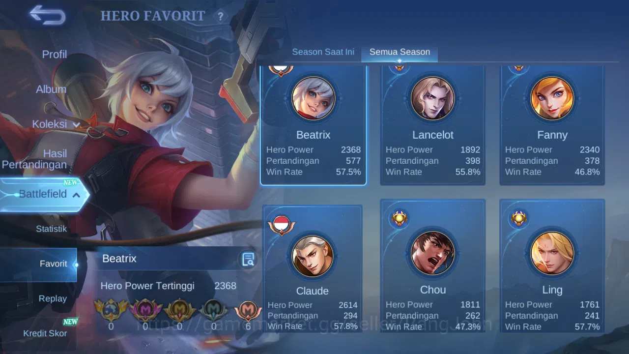 Mobile Legends: Bang Bang Accounts Hero 127 Skin 196 | CC Nata | Lightborn Fanny, Gra image 16