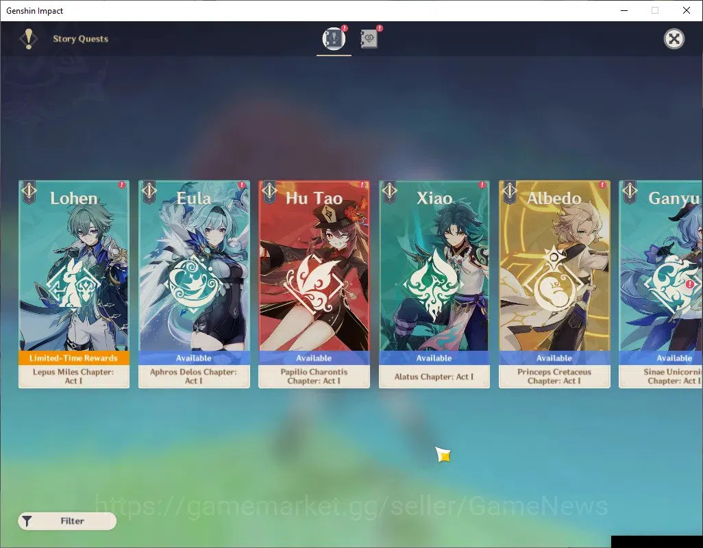 Genshin Impact Accounts ASIA|AR 43|1012 Primogem|1 Limited + 1 (*5Weapon)| image 13