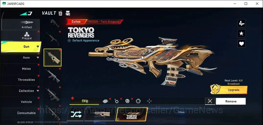 Blood Strike Accounts Collab Skin ASIA|ETERNAL Desert Eagle|Colab Tokyo Reveng[MCX,FN2000]|Ultra Meele [Talon Knife]|Ultra 18