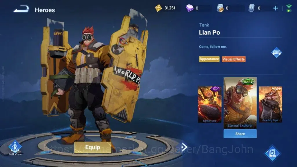 Honor of Kings Accounts Global | 16H 6S |Legend Angela, Rare LianPo, S1 Mu image 6