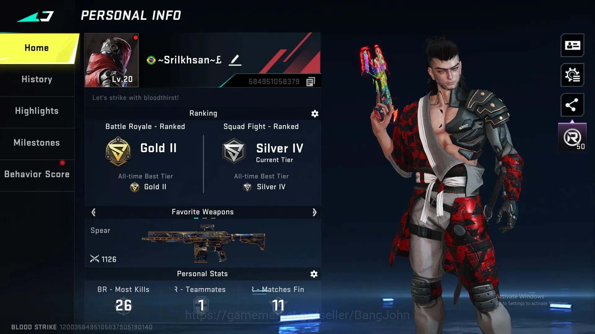 Blood Strike Accounts ASIA | Eternal: Desert Eagle|Collab EVA MCX|3 Lege image 8