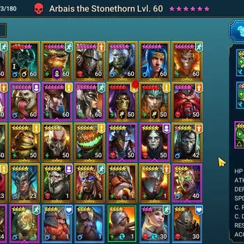 Raid: Shadow Legends Accounts Mid-Game Lv 54 Power 1,1M|1 Mythic: Arbaiz the Stonehorn|26 Legend: Michelangelo,Ezio