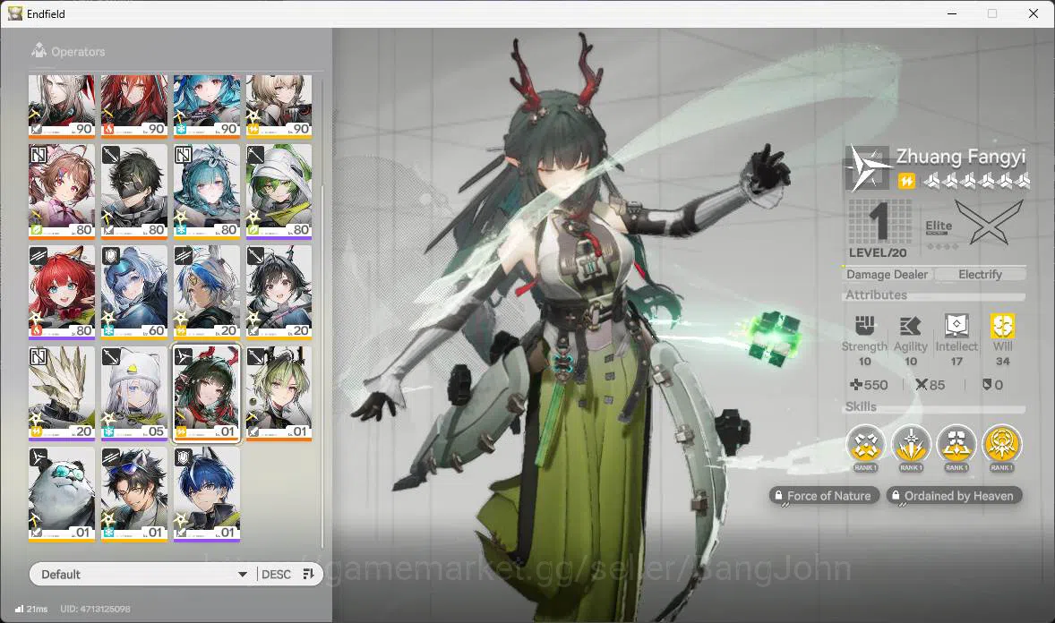 Arknights: Endfield Accounts ASIA|Mid-game Lv 60|3 limit+ 2 sign|Zhuang Fangyi( image 13