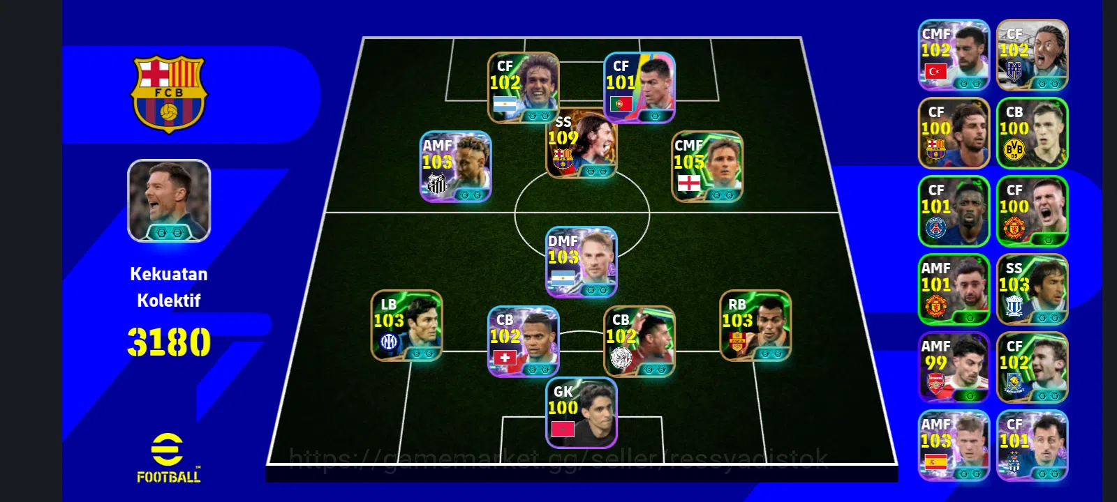 eFootball Accounts Meta Player EFOOTBALL 2026 | BIG TIME MESSI, G BATISTUTA, NEYMAR JR, LAMPARD, CAFU, POWER 3180, CHEAPEST 1